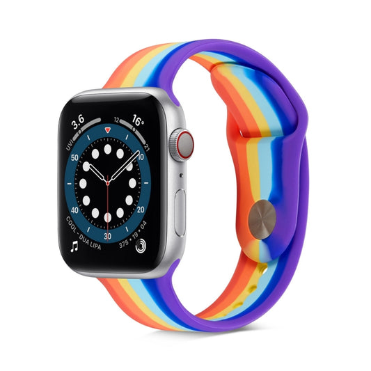 Rainbow Silicone Strap Watch Band For Apple Watch Series 9&8&7 41mm / SE 3&SE 2&6&SE&5&4 40mm / 3&2&1 38mm(6) by buy2fix