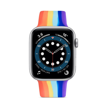 Rainbow Silicone Strap Watch Band For Apple Watch Series 9&8&7 41mm / SE 3&SE 2&6&SE&5&4 40mm / 3&2&1 38mm(6) by buy2fix
