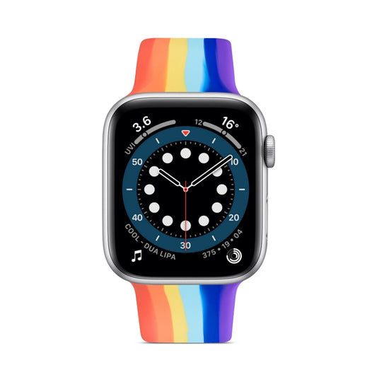 Rainbow Silicone Strap Watch Band For Apple Watch Series 9&8&7 41mm / SE 3&SE 2&6&SE&5&4 40mm / 3&2&1 38mm(6) by buy2fix