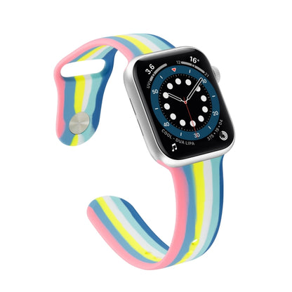 Rainbow Silicone Strap Watch Band For Apple Watch Series 9&8&7 41mm / SE 3&SE 2&6&SE&5&4 40mm / 3&2&1 38mm(5) by buy2fix