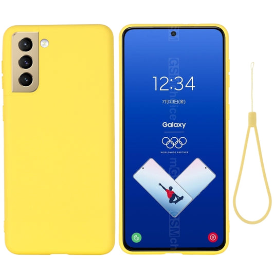 For Samsung Galaxy S21 FE 5G Pure Color Liquid Silicone Shockproof Full Coverage Case(Yellow) - Galaxy Phone Cases by buy2fix | Online Shopping UK | buy2fix