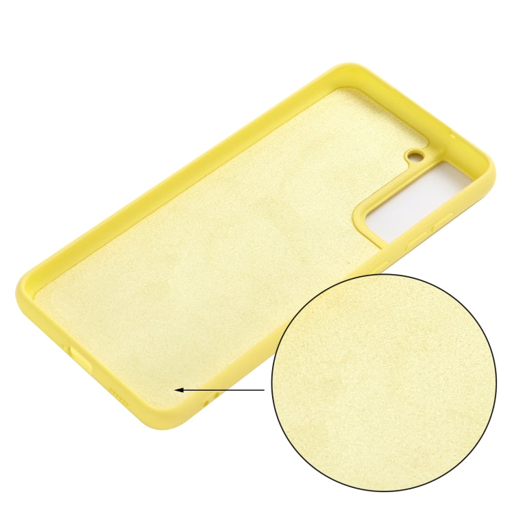 For Samsung Galaxy S21 FE 5G Pure Color Liquid Silicone Shockproof Full Coverage Case(Yellow) - Galaxy Phone Cases by buy2fix | Online Shopping UK | buy2fix