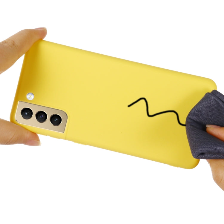 For Samsung Galaxy S21 FE 5G Pure Color Liquid Silicone Shockproof Full Coverage Case(Yellow) - Galaxy Phone Cases by buy2fix | Online Shopping UK | buy2fix