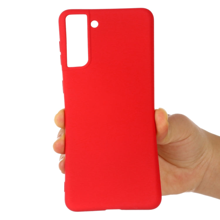 For Samsung Galaxy S21 FE 5G Pure Color Liquid Silicone Shockproof Full Coverage Case(Red) by buy2fix