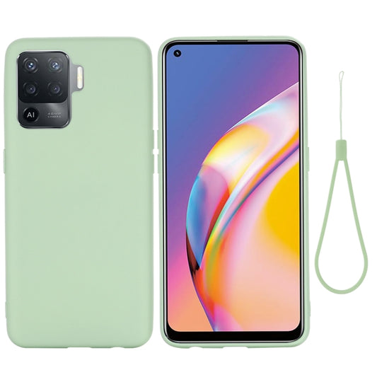 For OPPO A94 / Reno5 F / F19 Pro Pure Color Liquid Silicone Shockproof Full Coverage Case(Green) by buy2fix