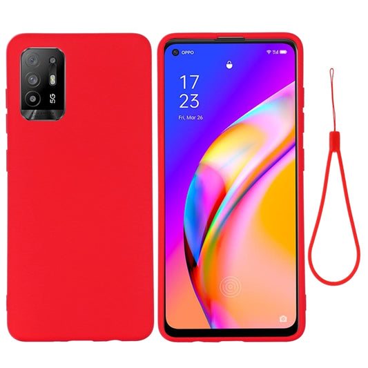 For OPPO F19 Pro+ 5G / A94 5G / Reno5 Z Pure Color Liquid Silicone Shockproof Full Coverage Case(Red) - OPPO Cases by buy2fix | Online Shopping UK | buy2fix