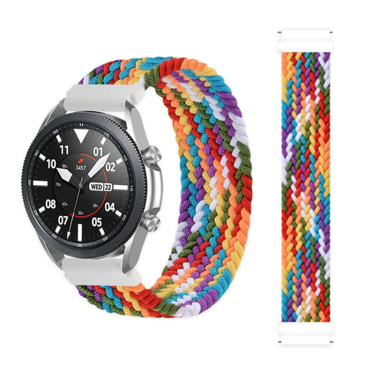 For Garmin Vivoactive 3 Adjustable Nylon Braided Elasticity Watch Band, Size:125mm(Rainbow) - Watch Bands by buy2fix | Online Shopping UK | buy2fix