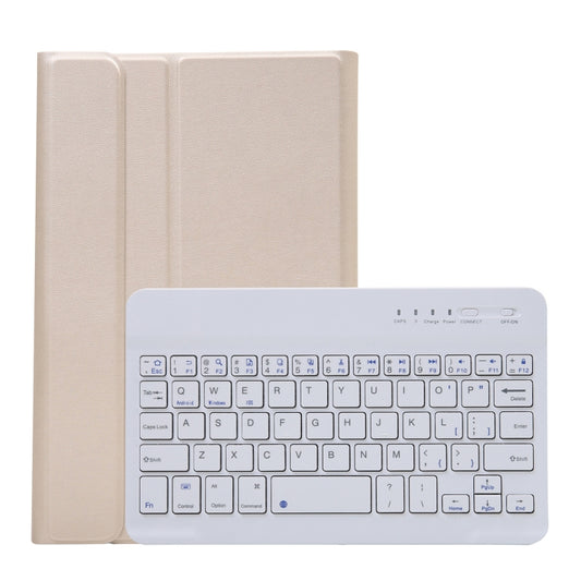 A220 Splittable Bluetooth Keyboard Leather Tablet Case for Samsung Galaxy Tab A7 Lite 8.7 T220 / T225, with Holder & Elastic Band Function(Gold) - Samsung Keyboard by buy2fix | Online Shopping UK | buy2fix
