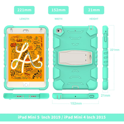 3-Layer Protection Screen Frame + PC + Silicone Shockproof Combination Case with Holder For iPad mini 5 / 4(Mint Green) - iPad mini (2019) / mini 5 Cases by buy2fix | Online Shopping UK | buy2fix