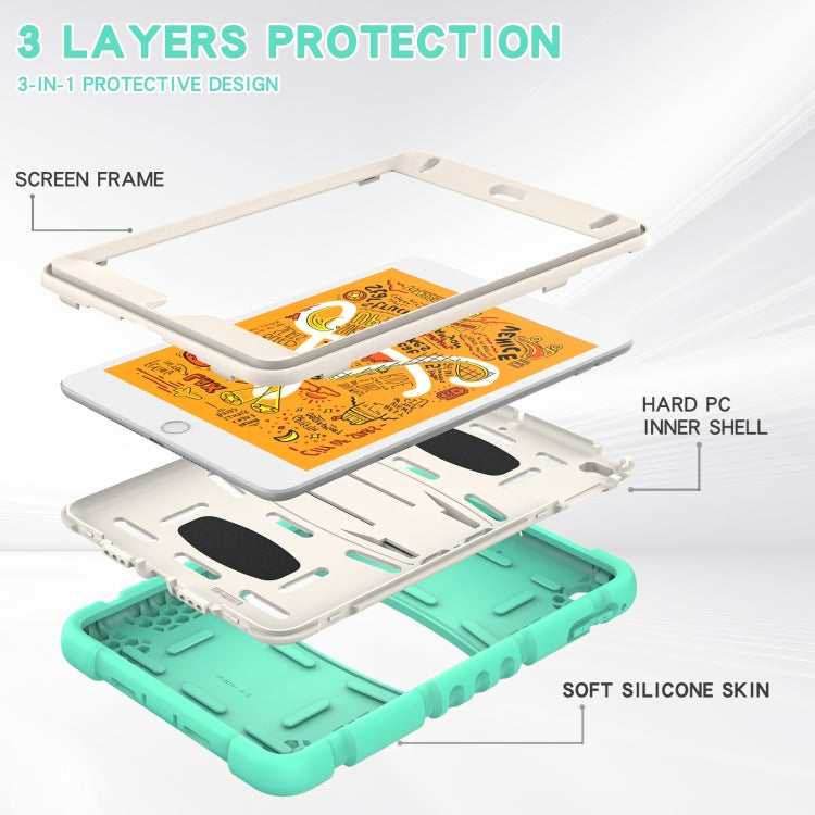 3-Layer Protection Screen Frame + PC + Silicone Shockproof Combination Case with Holder For iPad mini 5 / 4(Mint Green) - iPad mini (2019) / mini 5 Cases by buy2fix | Online Shopping UK | buy2fix