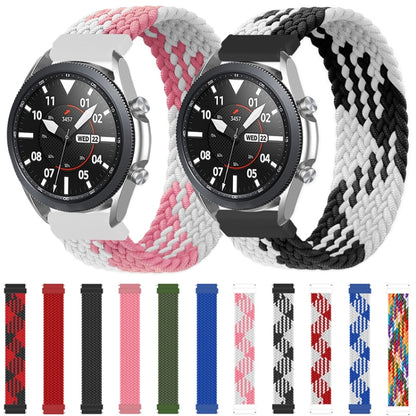 For Samsung Galaxy Watch 42mm Adjustable Nylon Braided Elasticity Watch Band, Size:135mm(Black) - Watch Bands by buy2fix | Online Shopping UK | buy2fix