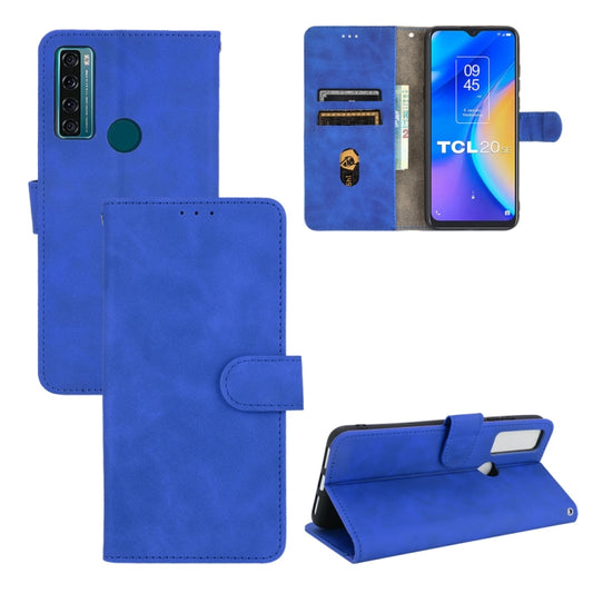 For TCL 20 SE Solid Color Skin Feel Magnetic Buckle Horizontal Flip Calf Texture PU Leather Case with Holder & Card Slots & Wallet(Blue) - TCL by buy2fix | Online Shopping UK | buy2fix