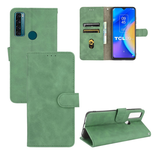 For TCL 20 SE Solid Color Skin Feel Magnetic Buckle Horizontal Flip Calf Texture PU Leather Case with Holder & Card Slots & Wallet(Green) - TCL by buy2fix | Online Shopping UK | buy2fix