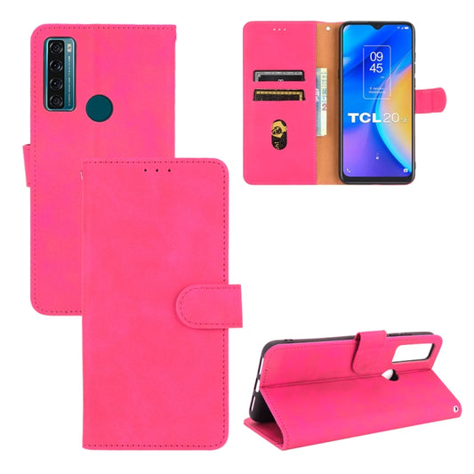 For TCL 20 SE Solid Color Skin Feel Magnetic Buckle Horizontal Flip Calf Texture PU Leather Case with Holder & Card Slots & Wallet(Rose Red) - TCL by buy2fix | Online Shopping UK | buy2fix