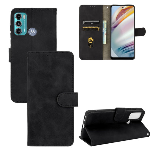 For Motorola Moto G60 / G40 Fusion Solid Color Skin Feel Magnetic Buckle Horizontal Flip Calf Texture PU Leather Case with Holder & Card Slots & Wallet(Black) - Motorola Cases by buy2fix | Online Shopping UK | buy2fix