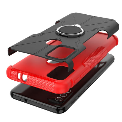 For Motorola  Moto G30 Armor Bear Shockproof PC + TPU Protective Case with Ring Holder(Red) - Motorola Cases by buy2fix | Online Shopping UK | buy2fix