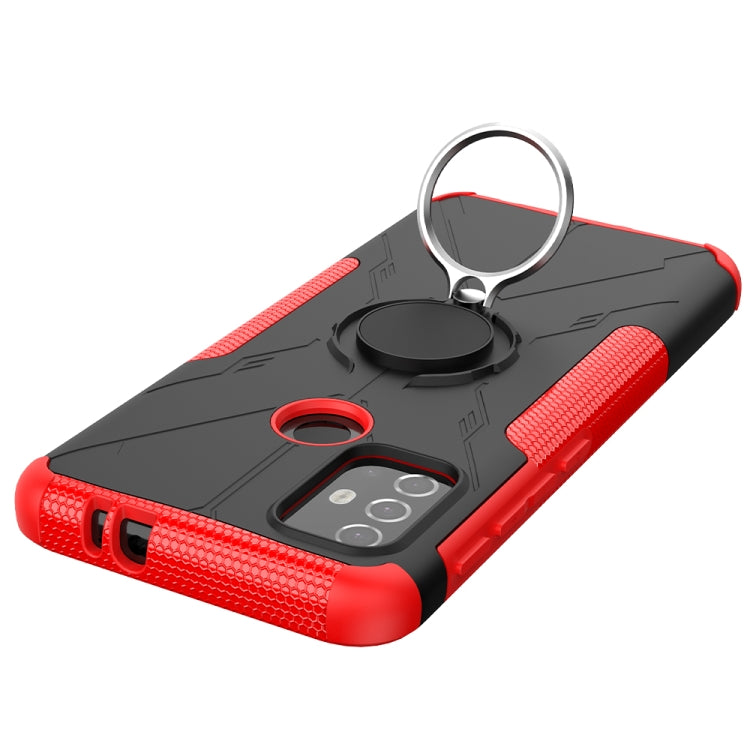 For Motorola  Moto G30 Armor Bear Shockproof PC + TPU Protective Case with Ring Holder(Red) - Motorola Cases by buy2fix | Online Shopping UK | buy2fix