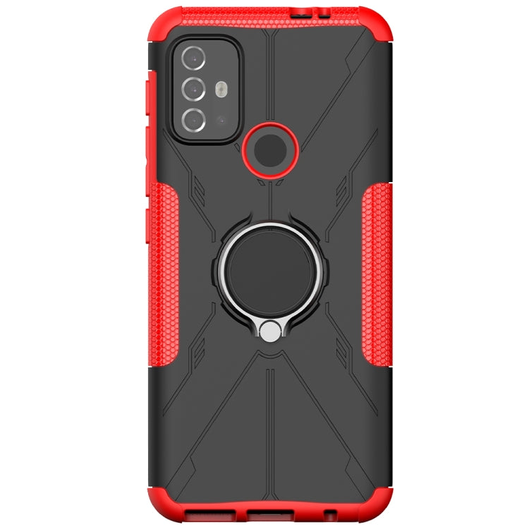 For Motorola  Moto G30 Armor Bear Shockproof PC + TPU Protective Case with Ring Holder(Red) - Motorola Cases by buy2fix | Online Shopping UK | buy2fix