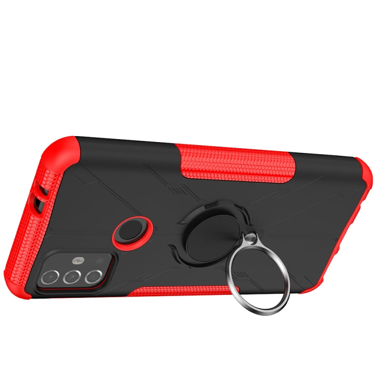 For Motorola  Moto G30 Armor Bear Shockproof PC + TPU Protective Case with Ring Holder(Red) - Motorola Cases by buy2fix | Online Shopping UK | buy2fix