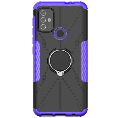 For Motorola  Moto G30 Armor Bear Shockproof PC + TPU Protective Case with Ring Holder(Purple) - Motorola Cases by buy2fix | Online Shopping UK | buy2fix