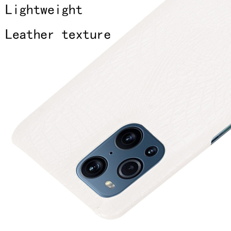 For OPPO Find X3 / X3 Pro Shockproof Crocodile Texture PC + PU Case(White) by buy2fix
