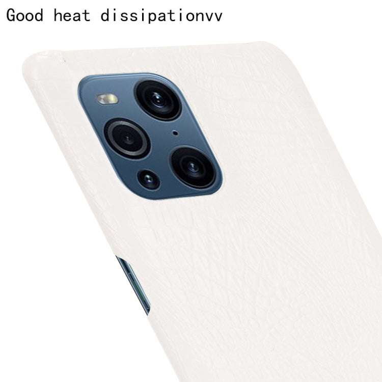 For OPPO Find X3 / X3 Pro Shockproof Crocodile Texture PC + PU Case(White) by buy2fix