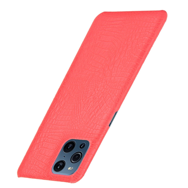 For OPPO Find X3 / X3 Pro Shockproof Crocodile Texture PC + PU Case(Red) by buy2fix