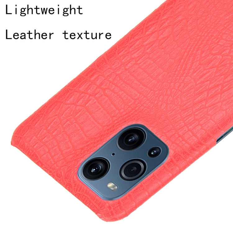 For OPPO Find X3 / X3 Pro Shockproof Crocodile Texture PC + PU Case(Red) by buy2fix
