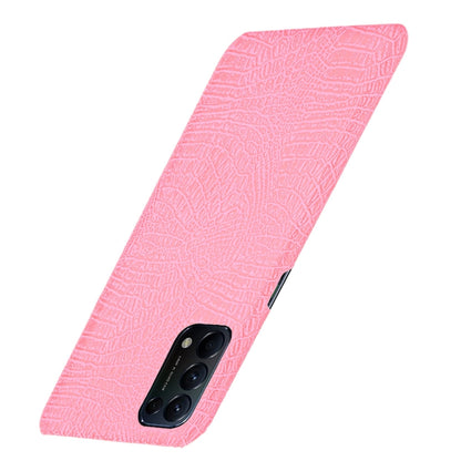 For OPPO Reno5 5G / Find X3 Lite Shockproof Crocodile Texture PC + PU Case(Pink) by buy2fix