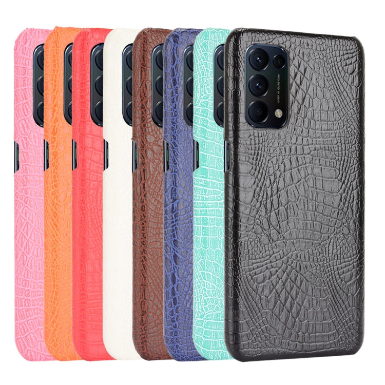 For OPPO Reno5 5G / Find X3 Lite Shockproof Crocodile Texture PC + PU Case(Pink) by buy2fix