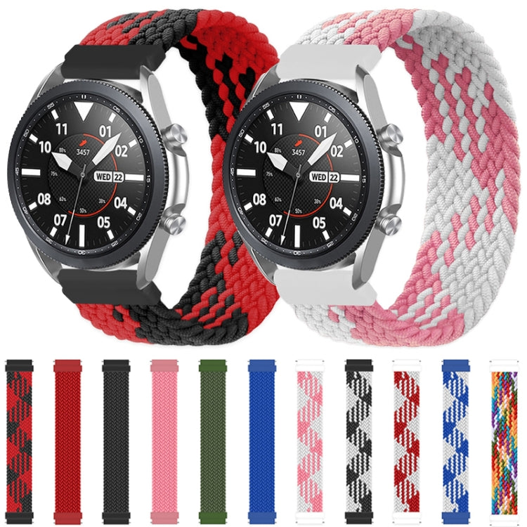For Samsung Galaxy Watch 3 45mm Adjustable Nylon Braided Elasticity Watch Band, Size:155mm(Rainbow) - Watch Bands by buy2fix | Online Shopping UK | buy2fix