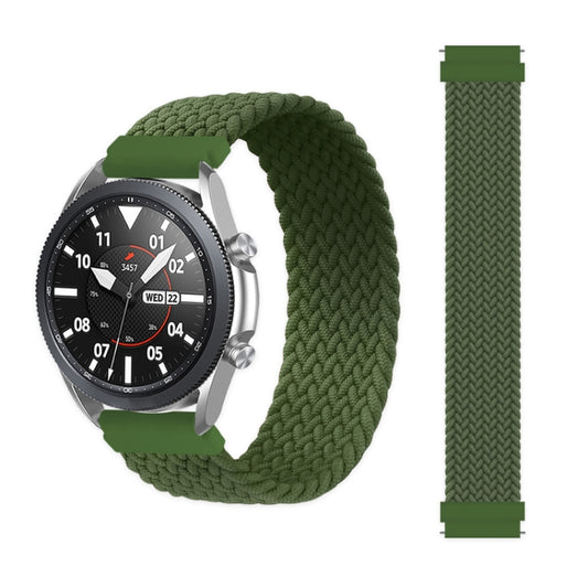 For Samsung Galaxy Watch Active / Active2 40mm / Active2 44mm Adjustable Nylon Braided Elasticity Watch Band, Size:135mm(Army Green) - Watch Bands by buy2fix | Online Shopping UK | buy2fix