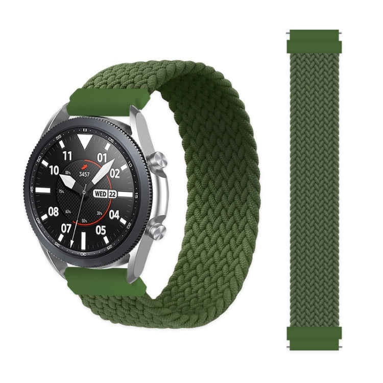 For Samsung Galaxy Watch Active / Active2 40mm / Active2 44mm Adjustable Nylon Braided Elasticity Watch Band, Size:145mm(Army Green) - Watch Bands by buy2fix | Online Shopping UK | buy2fix