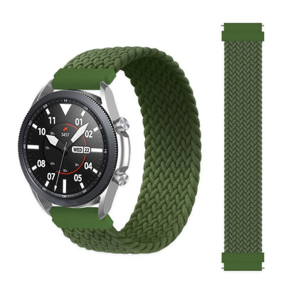 For Samsung Galaxy Watch Active / Active2 40mm / Active2 44mm Adjustable Nylon Braided Elasticity Watch Band, Size:145mm(Army Green) - Watch Bands by buy2fix | Online Shopping UK | buy2fix