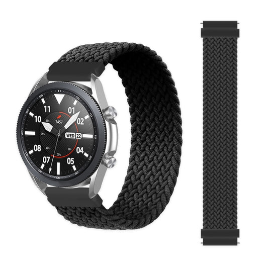 For Samsung Galaxy Watch Active / Active2 40mm / Active2 44mm Adjustable Nylon Braided Elasticity Watch Band, Size:155mm(Black) - Watch Bands by buy2fix | Online Shopping UK | buy2fix