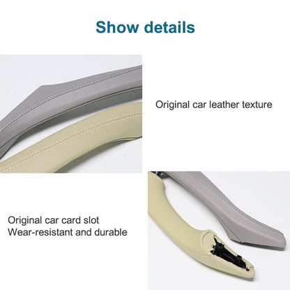 Car Leather Right Side Inner Door Handle Assembly 51417225854 for BMW 5 Series F10 / F18 2011-2017(Beige) - Door Handles by buy2fix | Online Shopping UK | buy2fix