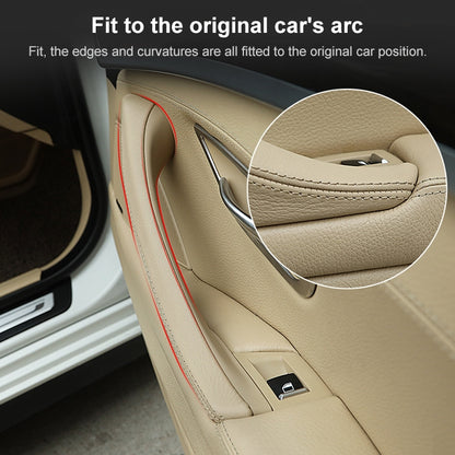 Car Leather Right Side Inner Door Handle Assembly 51417225854 for BMW 5 Series F10 / F18 2011-2017(Beige) - Door Handles by buy2fix | Online Shopping UK | buy2fix
