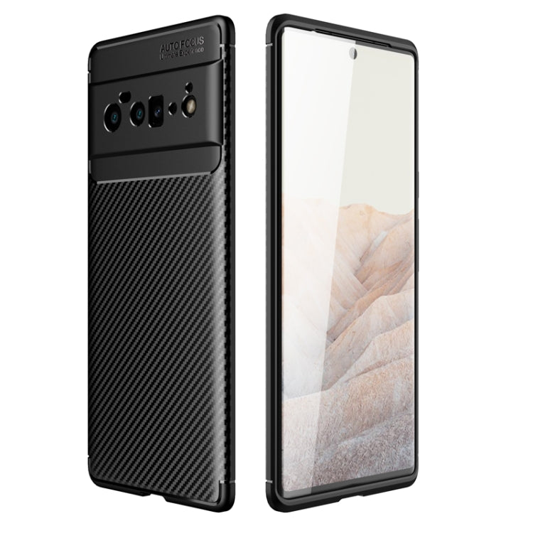 For Google Pixel 6 Pro Carbon Fiber Texture Shockproof TPU Case(Black) - Google Cases by buy2fix | Online Shopping UK | buy2fix