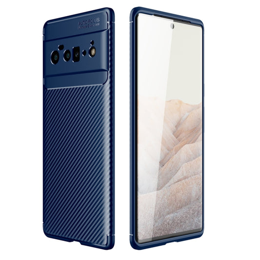 For Google Pixel 6 Pro Carbon Fiber Texture Shockproof TPU Case(Blue) - Google Cases by buy2fix | Online Shopping UK | buy2fix