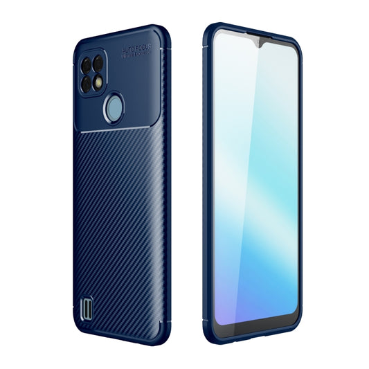For OPPO Realme C21 Carbon Fiber Texture Shockproof TPU Case(Blue) - Realme Cases by buy2fix | Online Shopping UK | buy2fix