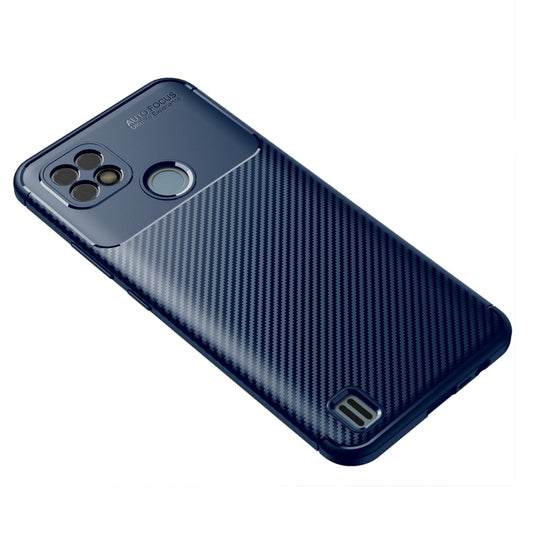 For OPPO Realme C21 Carbon Fiber Texture Shockproof TPU Case(Blue) - Realme Cases by buy2fix | Online Shopping UK | buy2fix