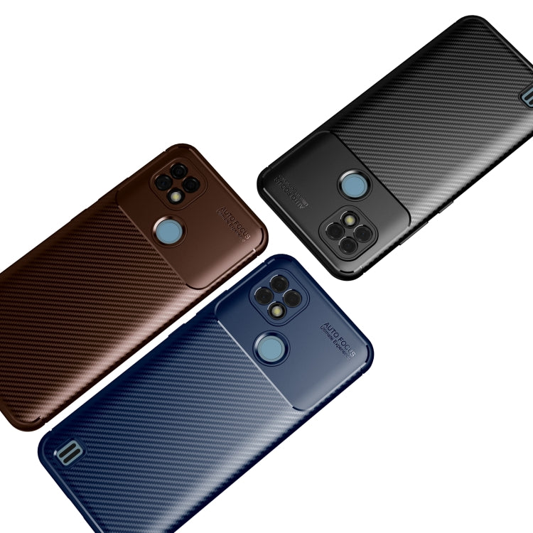 For OPPO Realme C21 Carbon Fiber Texture Shockproof TPU Case(Blue) - Realme Cases by buy2fix | Online Shopping UK | buy2fix