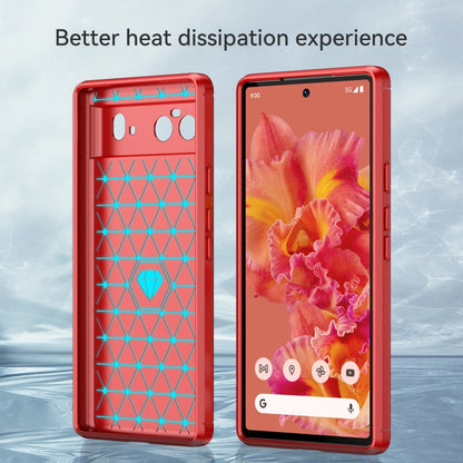 For Google Pixel 6 Brushed Texture Carbon Fiber TPU Case(Red) - Google Cases by buy2fix | Online Shopping UK | buy2fix