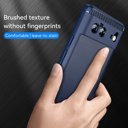 For Google Pixel 6 Brushed Texture Carbon Fiber TPU Case(Navy Blue) - Google Cases by buy2fix | Online Shopping UK | buy2fix