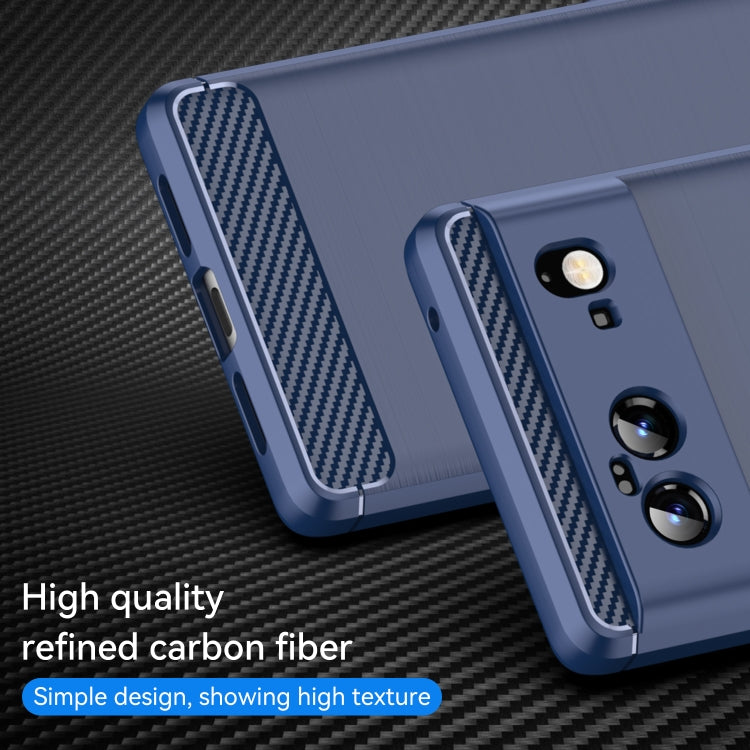 For Google Pixel 6 Brushed Texture Carbon Fiber TPU Case(Navy Blue) - Google Cases by buy2fix | Online Shopping UK | buy2fix