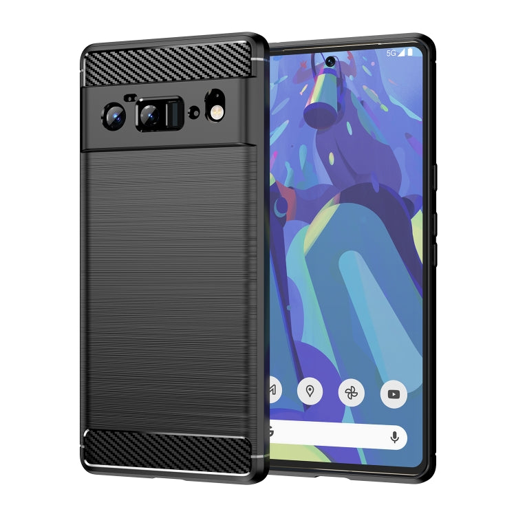 For Google Pixel 6 Pro Brushed Texture Carbon Fiber TPU Case(Black) - Google Cases by buy2fix | Online Shopping UK | buy2fix
