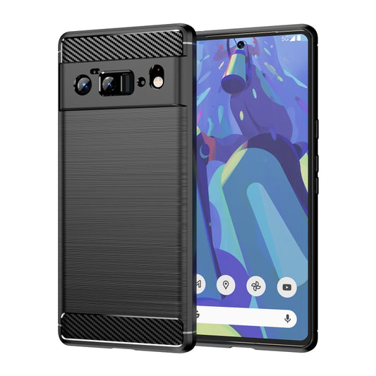 For Google Pixel 6 Pro Brushed Texture Carbon Fiber TPU Case(Black) - Google Cases by buy2fix | Online Shopping UK | buy2fix