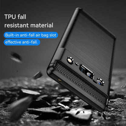 For Google Pixel 6 Pro Brushed Texture Carbon Fiber TPU Case(Black) - Google Cases by buy2fix | Online Shopping UK | buy2fix