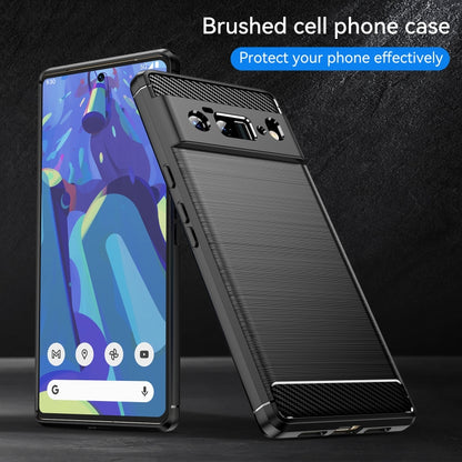 For Google Pixel 6 Pro Brushed Texture Carbon Fiber TPU Case(Black) - Google Cases by buy2fix | Online Shopping UK | buy2fix