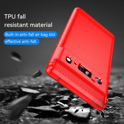 For Google Pixel 6 Pro Brushed Texture Carbon Fiber TPU Case(Red) - Google Cases by buy2fix | Online Shopping UK | buy2fix